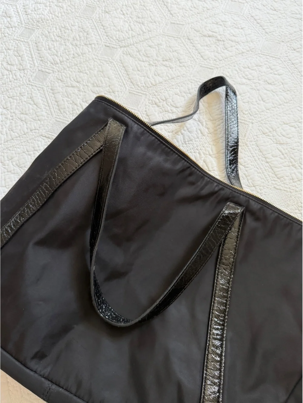 Givenchy Parfums Black Fabric Tote Bag with Glossy Black Acc